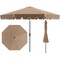 Costway 10 FT Patio Umbrella with Crank Tilt Adjustment Ruffles Vented Top 8 Ribs Beige/Brown/Gray/Blue/Red